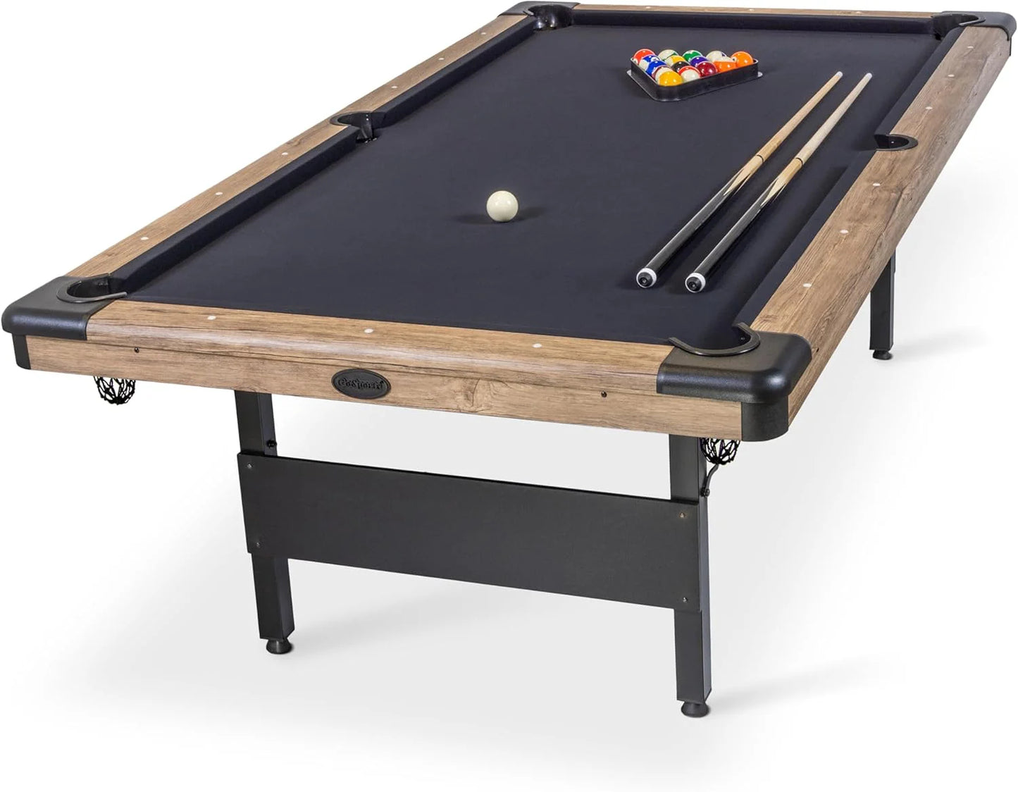 GoSports 6, 7, or 8 ft Billiards Tables - No Assembly, Choose Your Color - Portable Pool Table Includes Full Set of Balls, 2 Cue Sticks, Chalk and Felt Brush