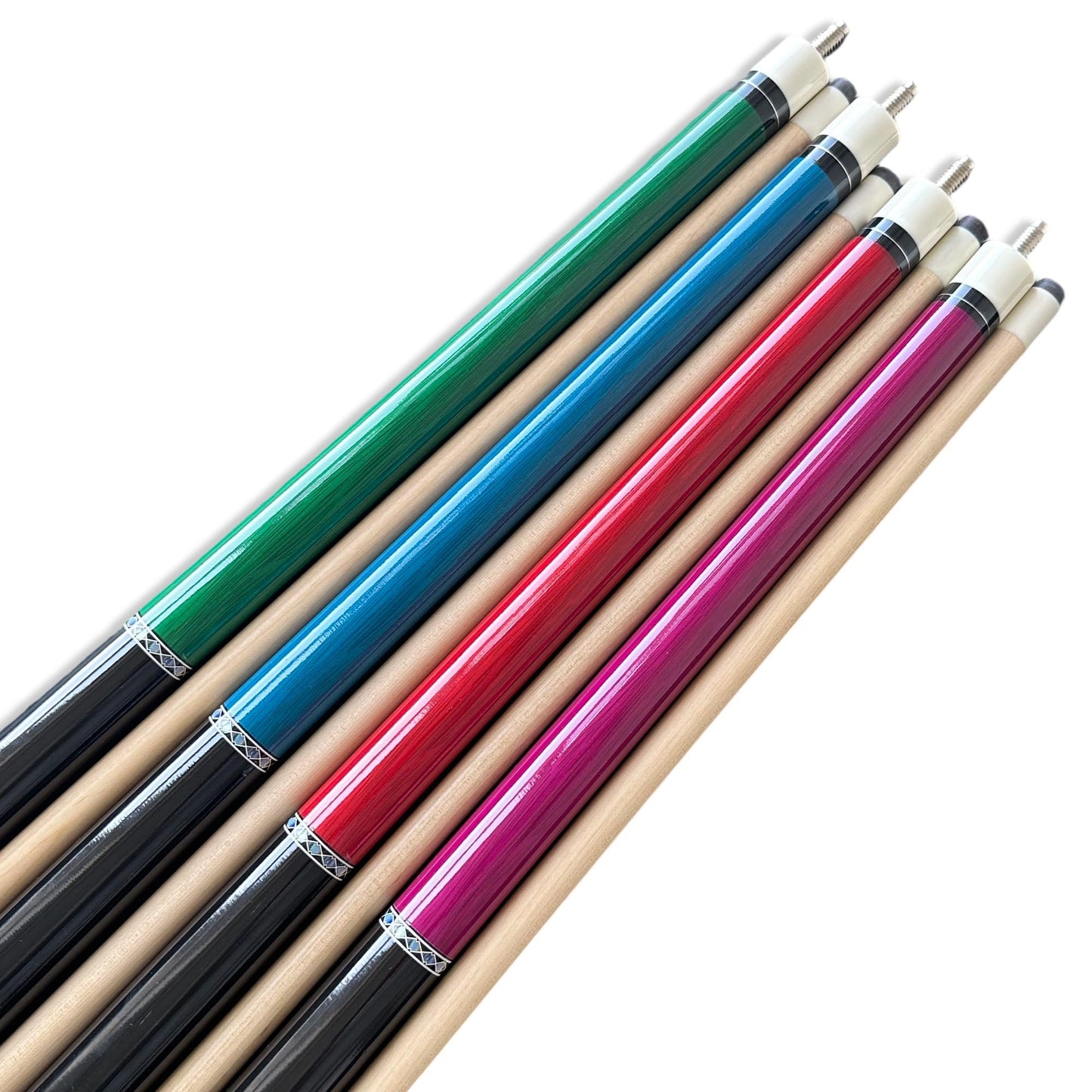 Tai ba cues Pool Cue Set of 4 Pool Cue Stick (18oz-21oz), 13mm Tip, 58", Hardwood Billiard, Professional Billiard Pool Cue Stick