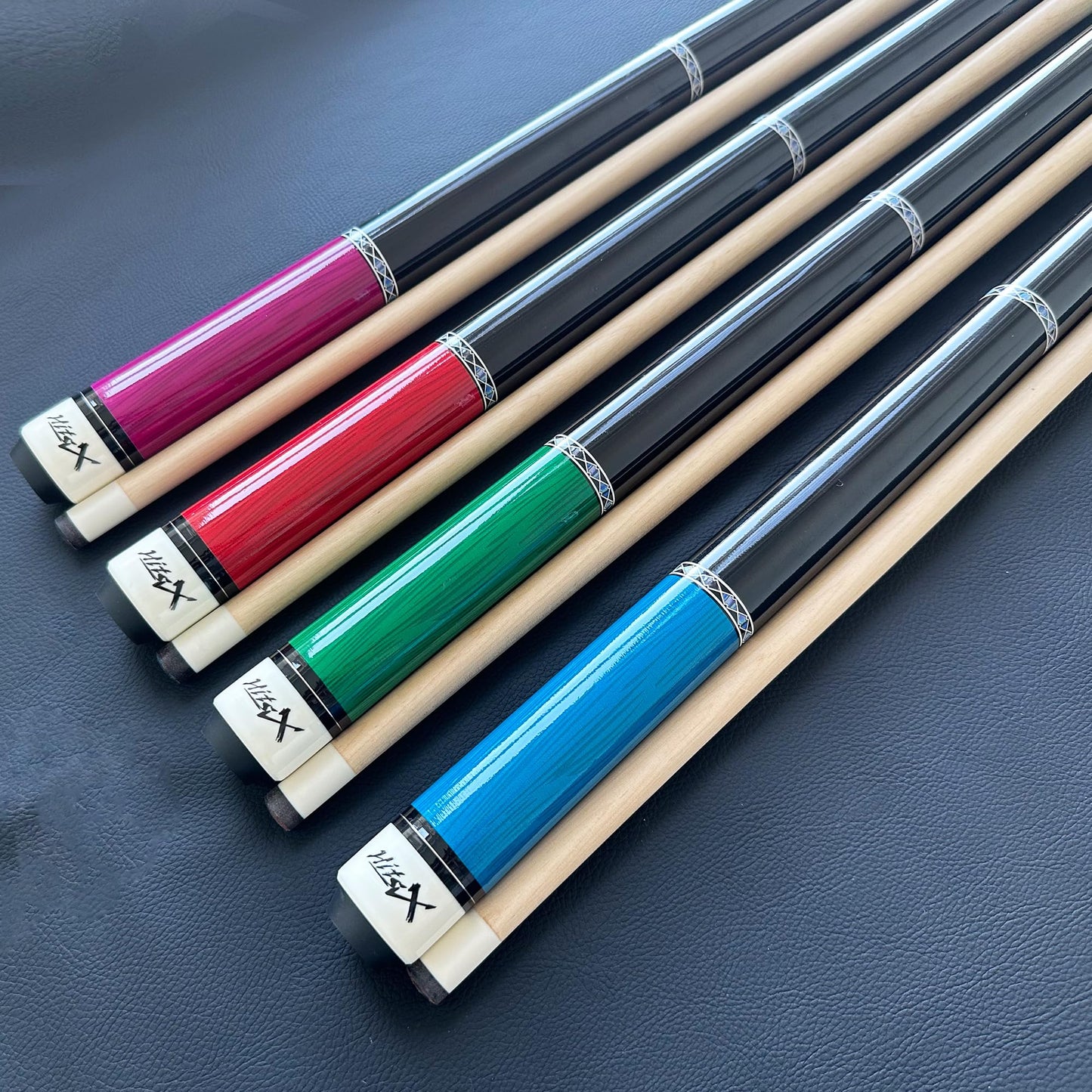 Tai ba cues Pool Cue Set of 4 Pool Cue Stick (18oz-21oz), 13mm Tip, 58", Hardwood Billiard, Professional Billiard Pool Cue Stick