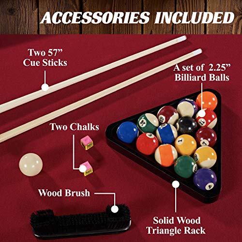 Barrington Billiards Multiple Styles Pool Table, Preassembled Playfields with Complete Billiard Accessory Sets, Perfect for Family Game Rooms