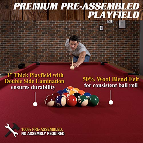 Barrington Billiards Multiple Styles Pool Table, Preassembled Playfields with Complete Billiard Accessory Sets, Perfect for Family Game Rooms