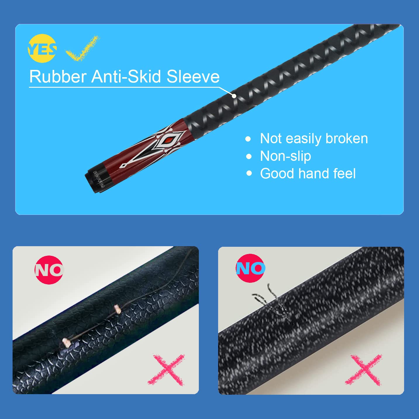 Pool Sticks Set of 4 and Pool Sticks Set of 2 with 13mm Cue Tip 58" Pool Cue with Rubber Anti-Skid Sleeve