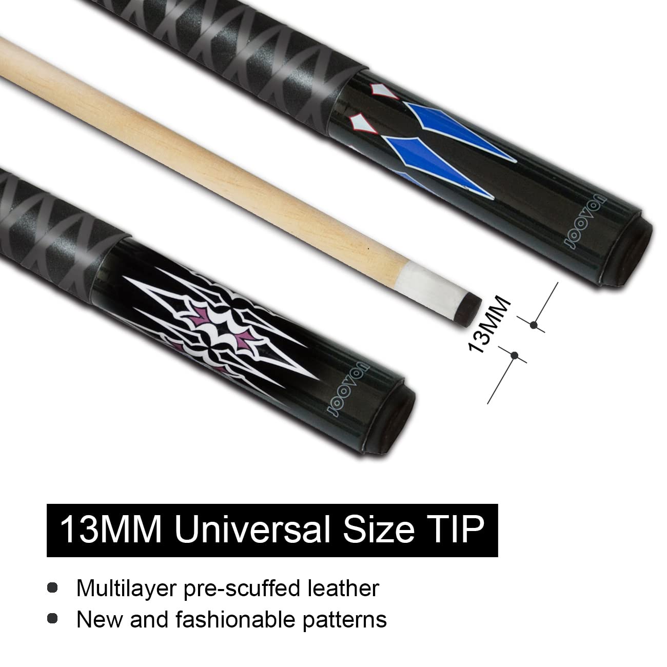 Pool Sticks Set of 4 and Pool Sticks Set of 2 with 13mm Cue Tip 58" Pool Cue with Rubber Anti-Skid Sleeve