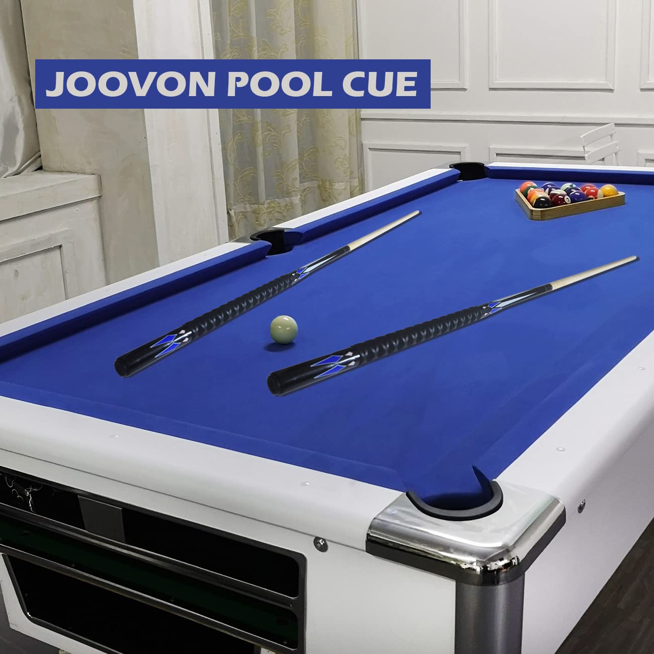 Pool Sticks Set of 4 and Pool Sticks Set of 2 with 13mm Cue Tip 58" Pool Cue with Rubber Anti-Skid Sleeve