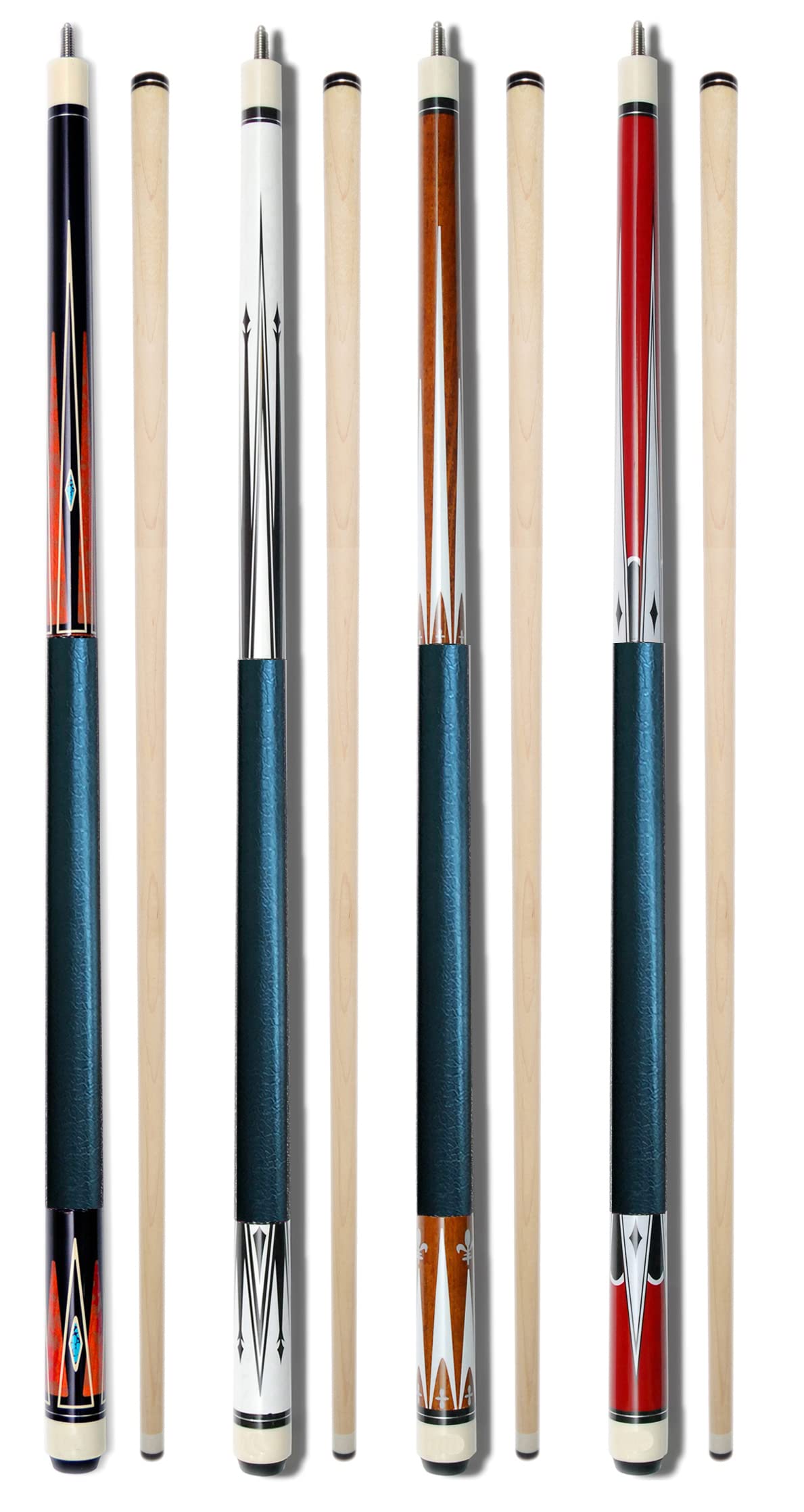 Set of 4 Pool Cues New 58" Billiard House Bar Pool Cue Sticks