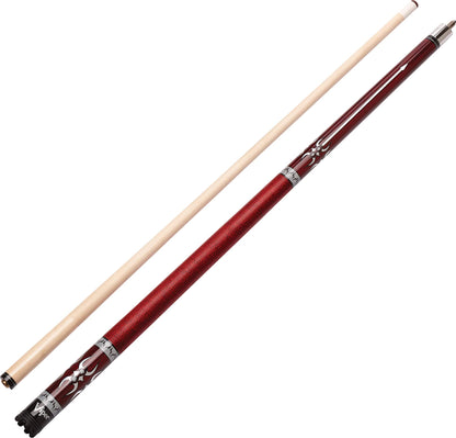 Viper Sinister 58" 2-Piece Billiard/Pool Cue, Burgundy with Pearlized Inlay