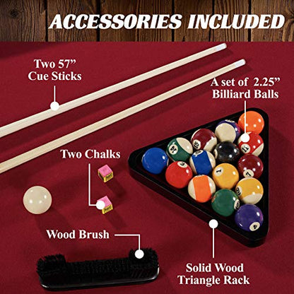 Barrington Billiards Multiple Styles Pool Table, Preassembled Playfields with Complete Billiard Accessory Sets, Perfect for Family Game Rooms