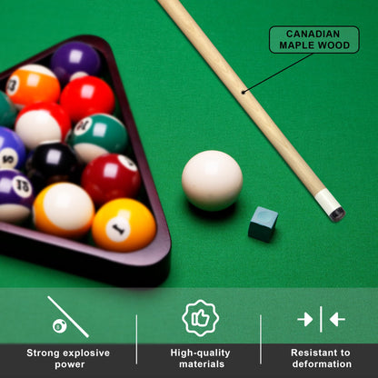 HomeSeason 58 inch Pool Cue Stick Canadian Maple Wood 13mm Tip - 20oz Perfect for Precision Play, Low Deflection Pool Cue for Enhanced Accuracy