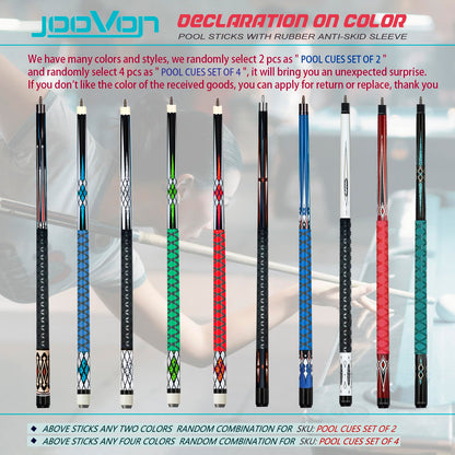 Pool Sticks Set of 4 and Pool Sticks Set of 2 with 13mm Cue Tip 58" Pool Cue with Rubber Anti-Skid Sleeve