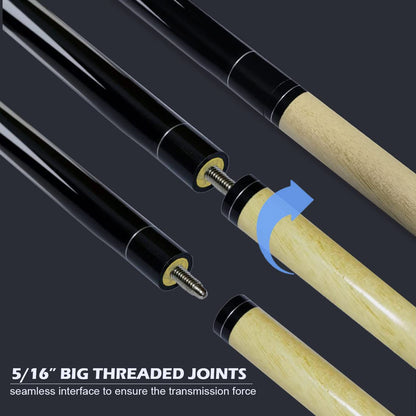 Pool Sticks Set of 4 and Pool Sticks Set of 2 with 13mm Cue Tip 58" Pool Cue with Rubber Anti-Skid Sleeve